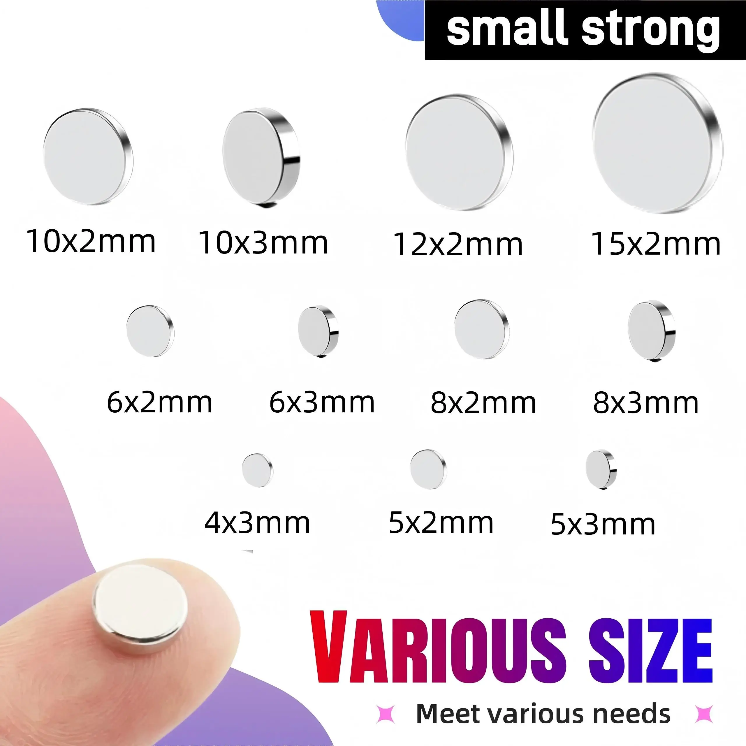 Super Powerful Magnets Strong Round Magnets for Fridge ,DIY, Scientific, Craft,3x1 3x2 4x1 4x2 5x1 5x2 6x2 6x3 8x2 8x3 10x1 10x2