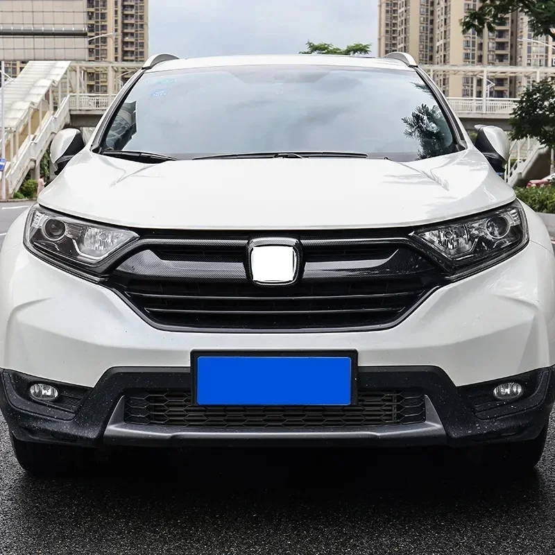 Front Hood Bonnet Grille Grills For Honda CRV CR-V 2017-2021Car Styling Logo Frame Decoration Center Cover Trim Stickers