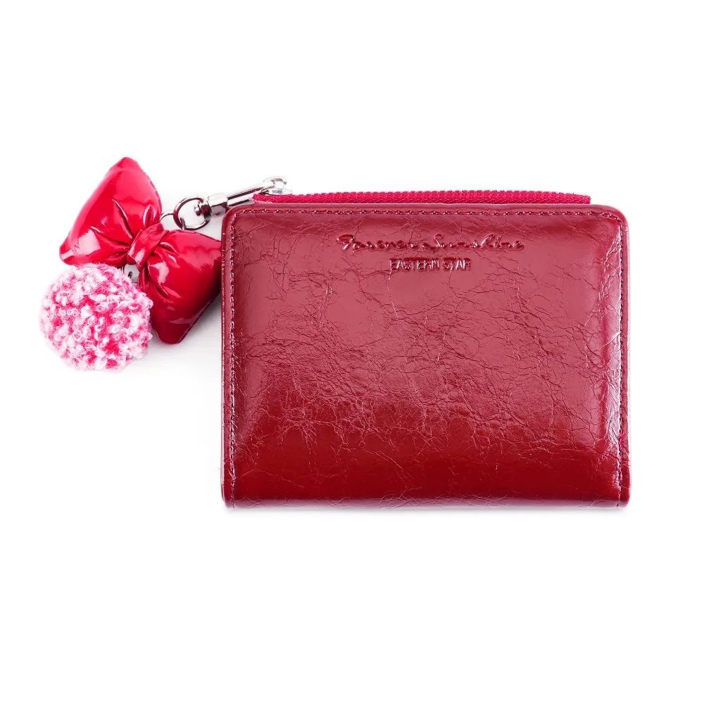 

Casual Korean Style Women Short Wallet Purse Bow Pendant Coin Pouch Card Holder Multi-function PU Leather Card Holder Outdoor