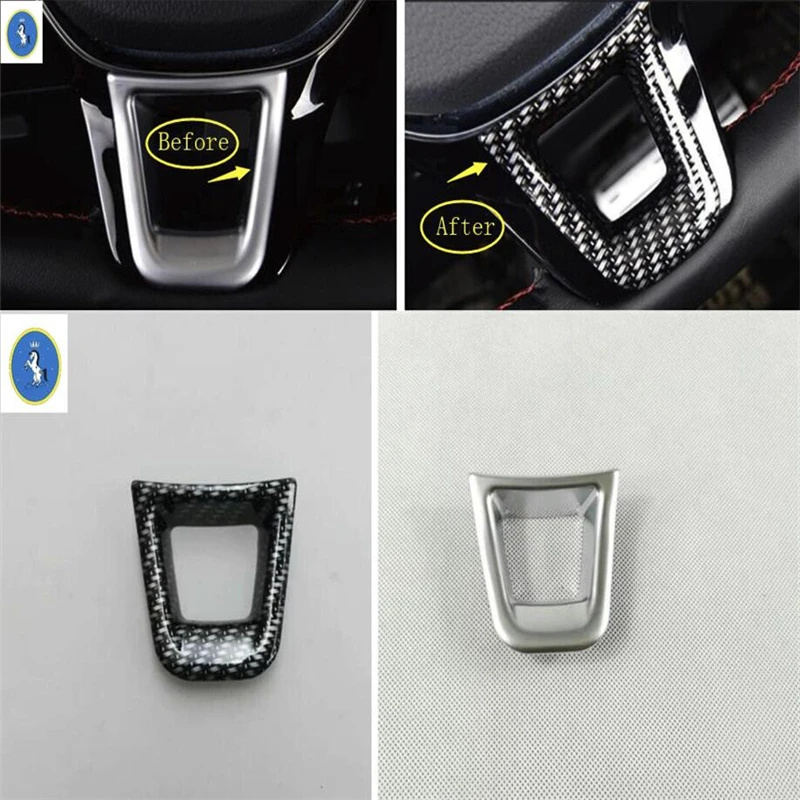 

Carbon Fiber Look Auto Steering Wheel Bottom Decor Frame Cover Trim ABS Accessories Fit For Volkswagen Passat B8 2016 2017 2018