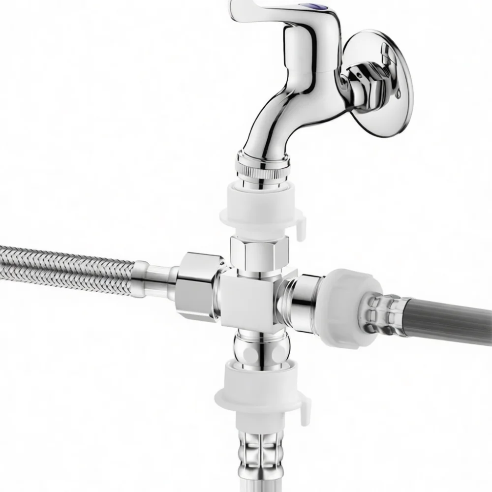 Angle Valve Adapter Faucet Diverter Connector Kitchen Sink Water Divider For Dishwasher Water Purifier Pipelines