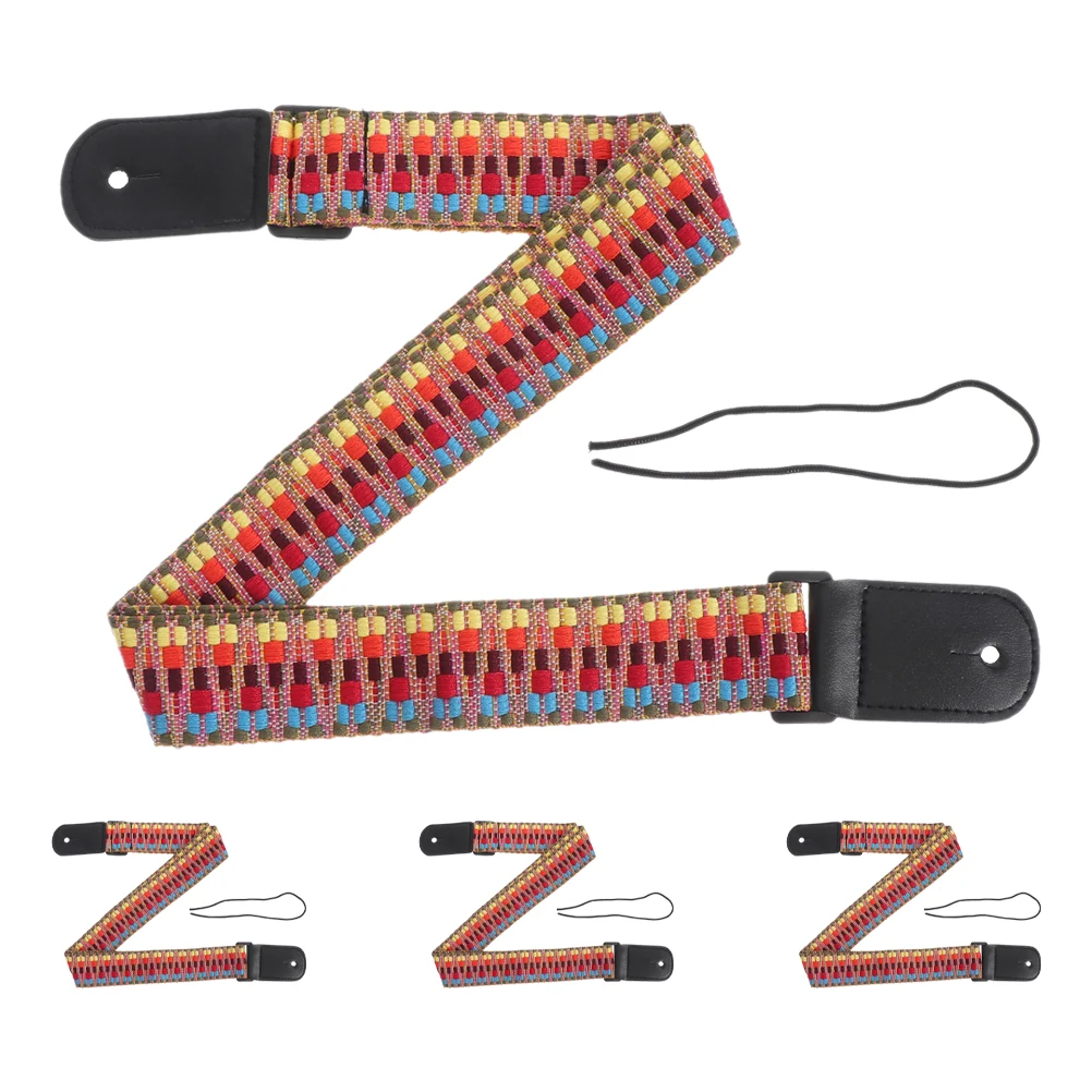 

4 Pcs Folk-custom Braided Guitar Shoulder Straps Student Ukulele Woven Belt