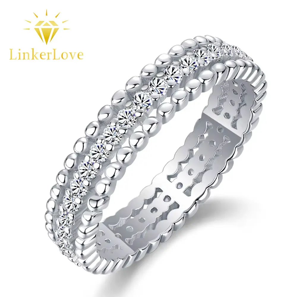 

Full Moissanite Ring Dating Couple Promise Rings 925 Sterling Silver D Color VVS1 Diamond Wedding Bands for Women Fine Jewelry