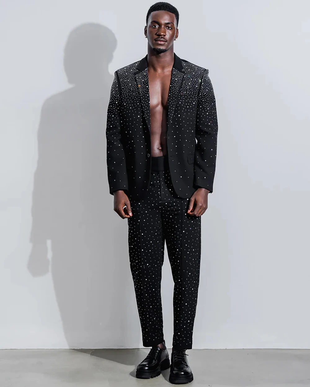 Tuxedos de mariage de luxe, Blazer 2 pièces en diamants, veste de bal formelle à simple boutonnage, coupe cintrée sur mesure