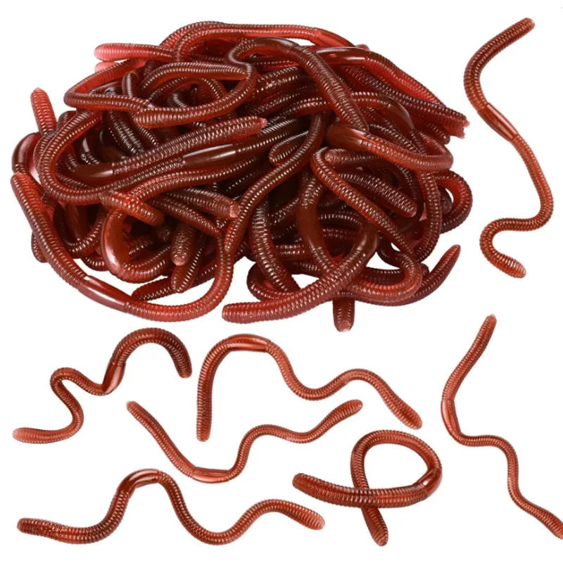 10 قطعة الديدان وهمية المطاط اللعب الديدان واقعية البلاستيك تململ لعبة دودة الأرض مزرعة القلق الإغاثة لحفلة الهالوين #3