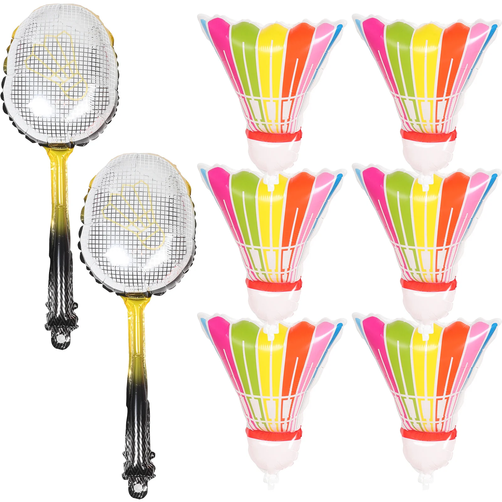 

8Pcs Badminton Balloons Inflatable Aluminum Foil Racket Ball Balloons Party Decorations Sports Birthday Party Supplies