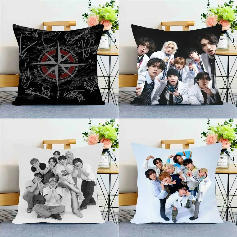 1PC KPOP S-Stray K-Kids Pillow Case Square  Bedroom Sofa Leisure Comfort Cushion Car Home Decoration