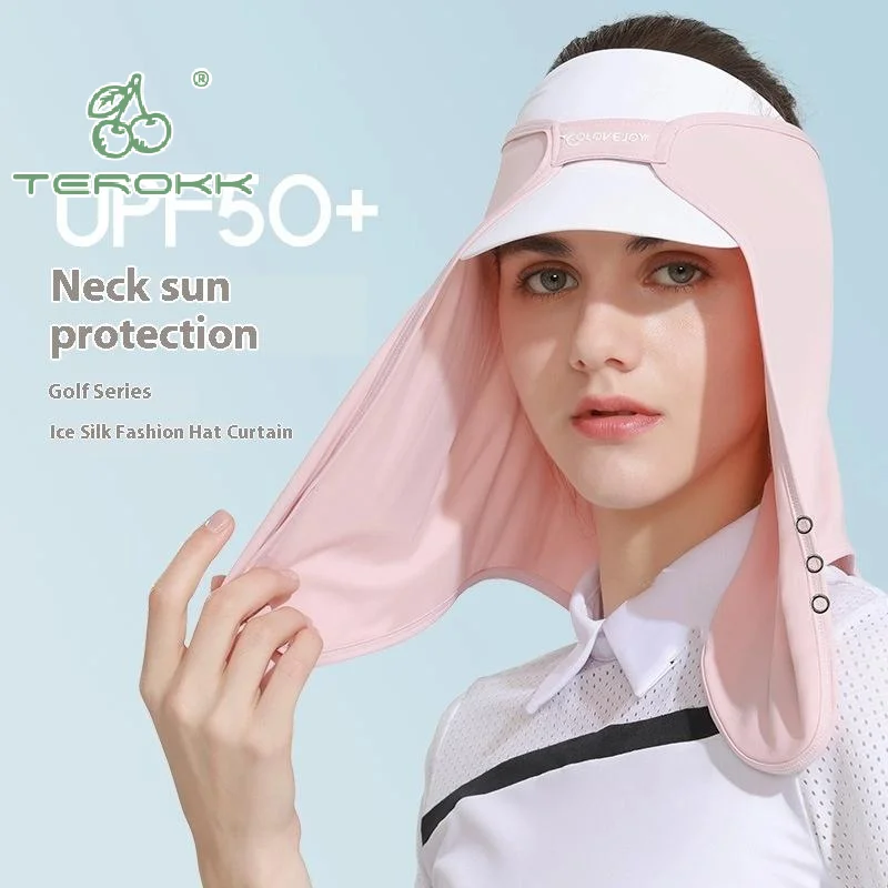 Mascarilla facial para mujer, tacto fresco, transpirable, protección solar para dar forma al rostro, para verano, al aire libre, Compatible con sombrero