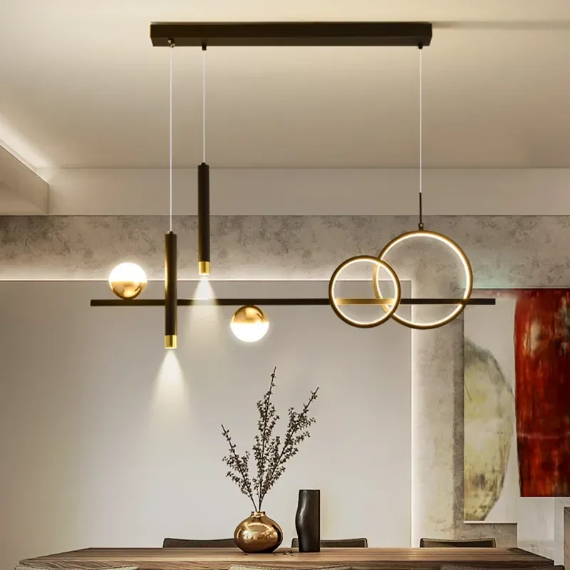 

Modern Minimalist Led Pendant Lights with Spot Lamps for Kitchen Table Dining Room Office Chandeliers Lighting Luster Fixture