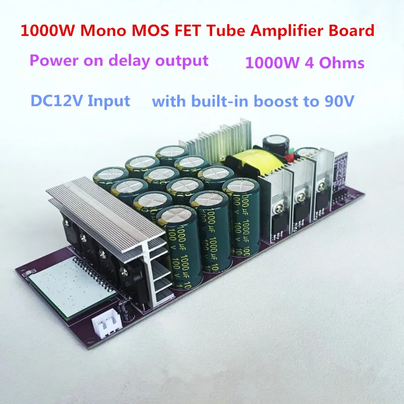 High-Power 1000W Mono MOS FET Field Effect Tube Class D Digital Home Outdoor Car Square Stage Audio Amplifier Board