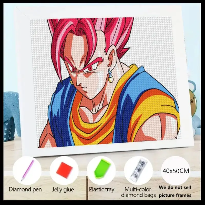 

1 шт. 5D DIY комплект алмазной живописи, Dragon Ball Super Vegito Super Saiyan Rosé, аниме, манга, персонаж, полная дрель, хрустальные стразы