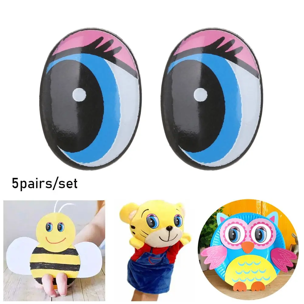 5 pairs/set Cute Oval Blue Educational Gift Toy DIY Doll Accessories Plush Animals Parts Puppets Dolls Eye Safety Eyes