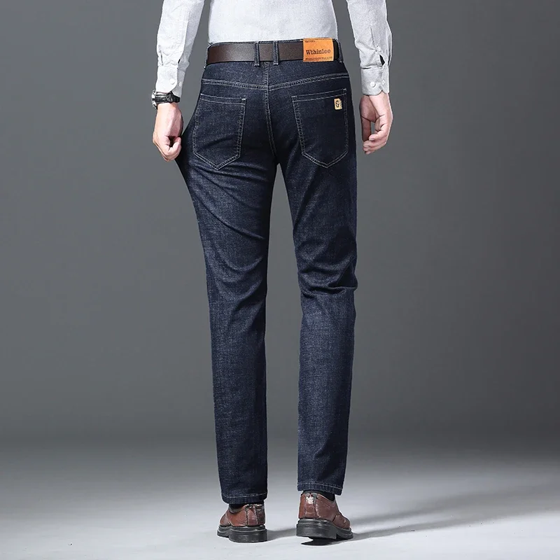 2025 Wthinlee الرجال الربيع والخريف الدينيم الجينز السراويل العادية صالح مستقيم تمتد الأعمال عادية بلون جودة عالية