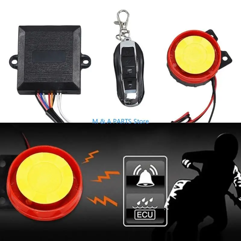 U1JF Efficient Motorcycle ATV Alarm System Remote Control Start Kills Switches set