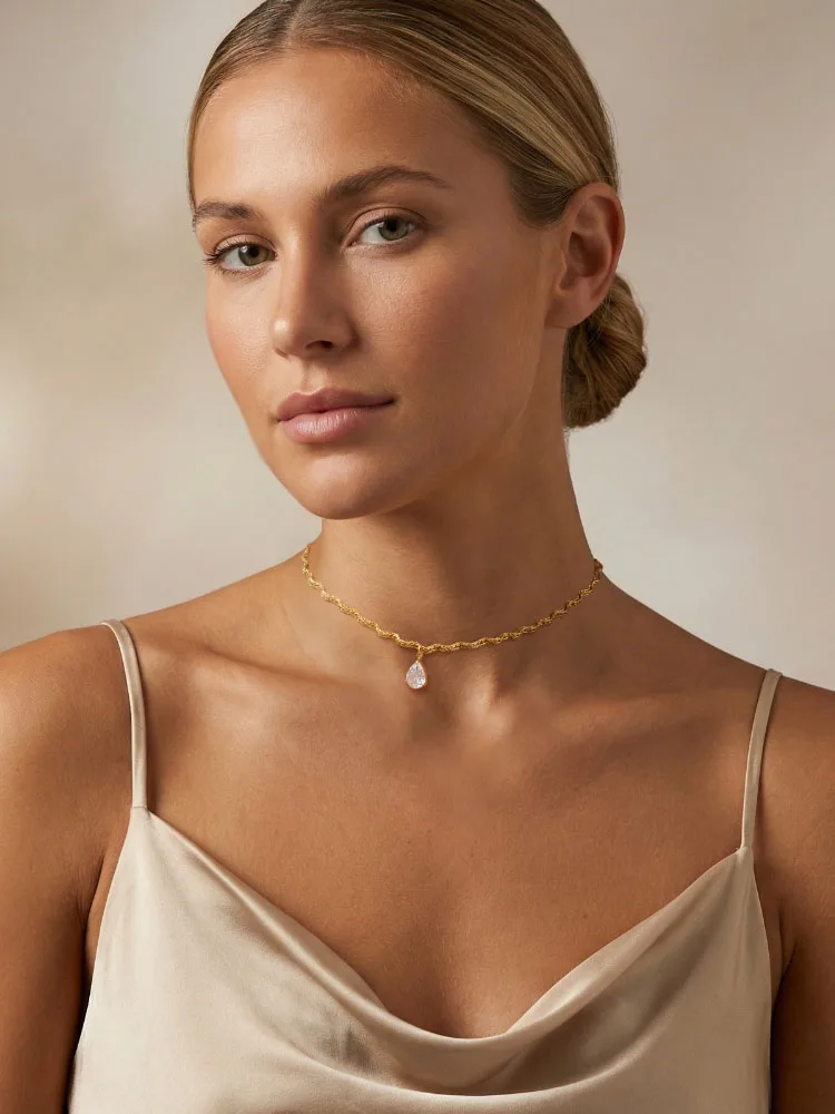 

Stainless Steel New Wave Chokers Chain Necklaces for Women, Fashion Waterproof Elegant Collar Jewelry