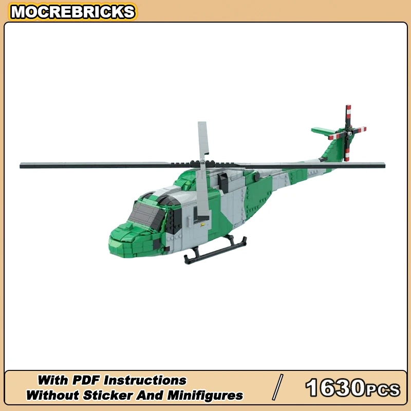 MOC Military Multi Role Helicopter Building Blocks Tactical Naval Transport Aircraft DIY Bricks Model Toys Gifts For Boys
