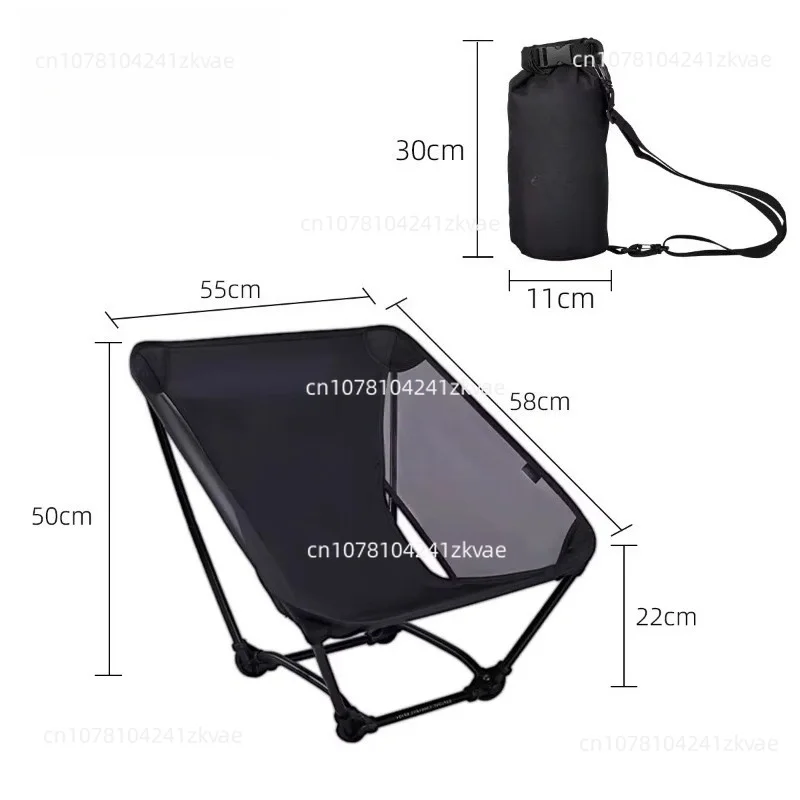 Breathable Mesh 4-Leg Moon Chair, Ultralight Foldable Camping Chair, Portable Ground Chair for Hiking