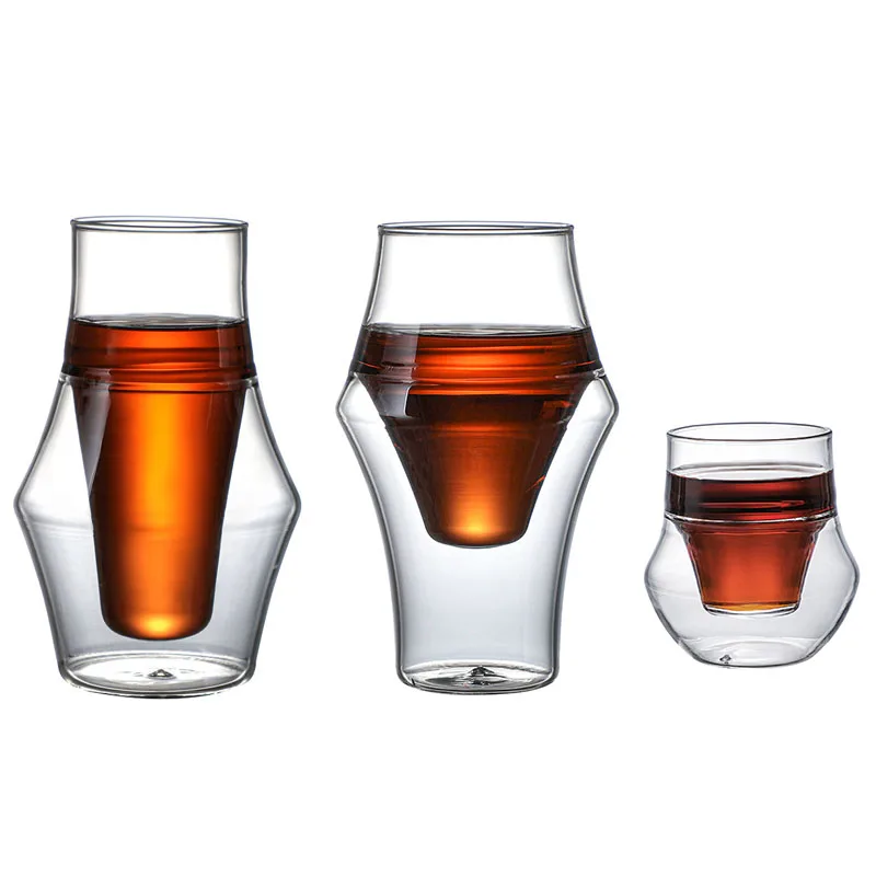 YWDL Neuer Kreativer Doppelwandiger Glasbecher Espresso-Kaffeetasse Verbrühungssicherer Milch-Party-Brandy-Wein-Teetasse 120/250/335ml – Detail 16