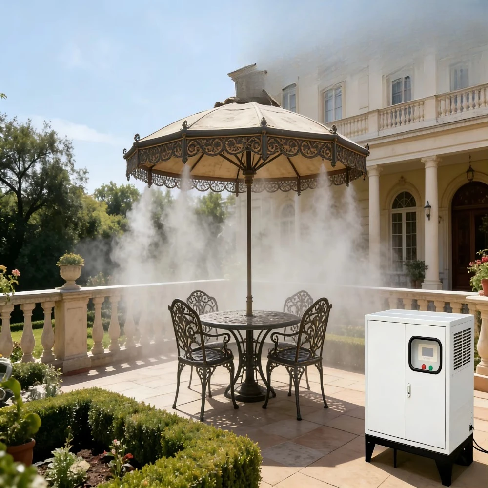 Restaurant Outdoor Cooling Fog Machine High-pressure Pump Fogging Machine 304 Stainless Steel with Precision Control