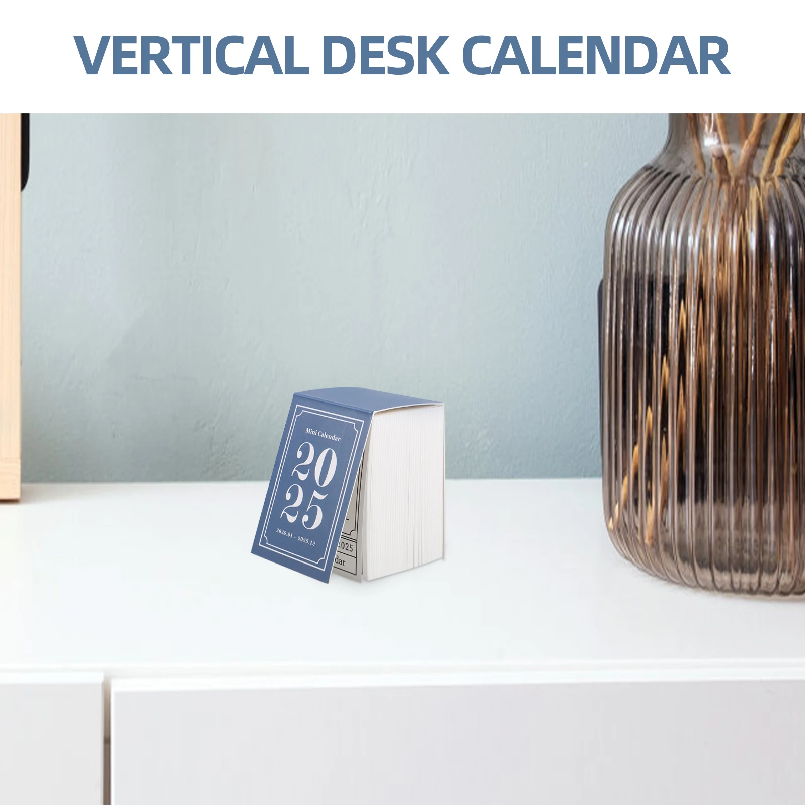 

2025 Mini Desktop Tearable Paper Office Home Decor Retro Creative Planner Standing Time Management Calendar Scrapbook Decorative