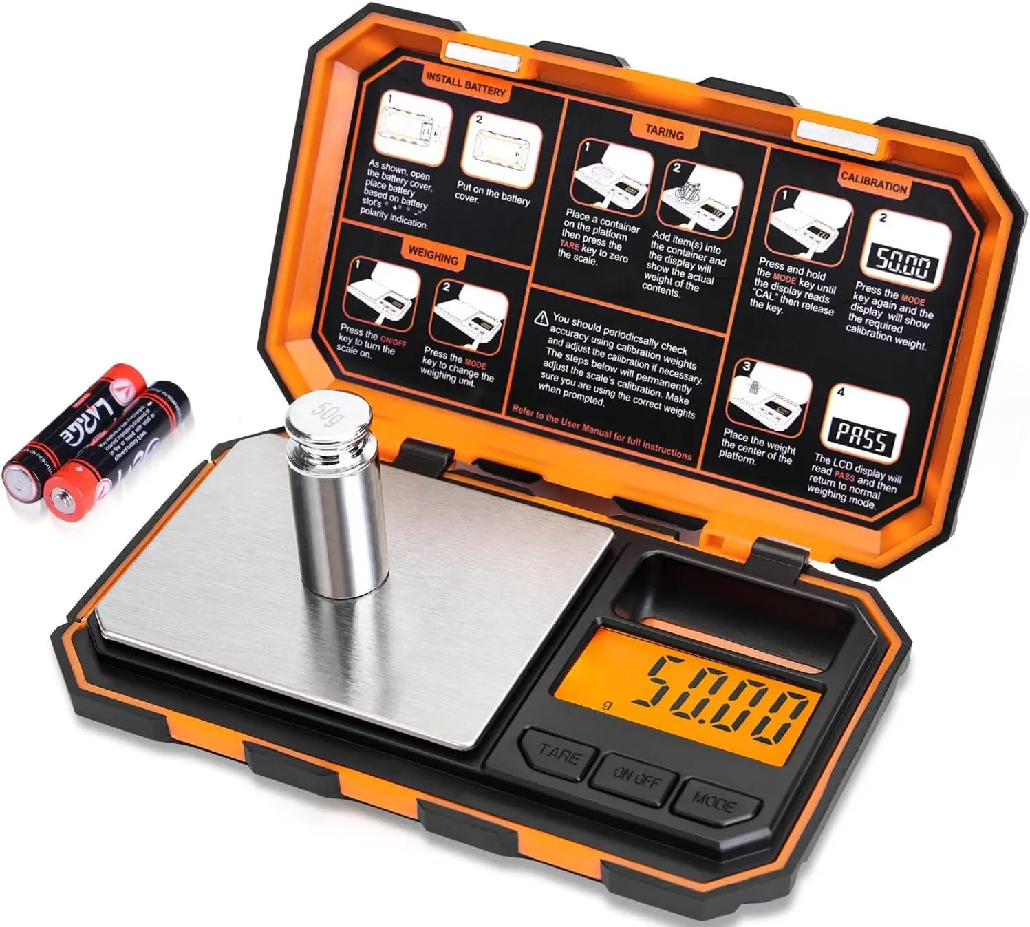 

500g x 0.01g Mini Digital Pocket Scale with LCD Display, Tare Function for Food, Jewelry, Coin, Coffee