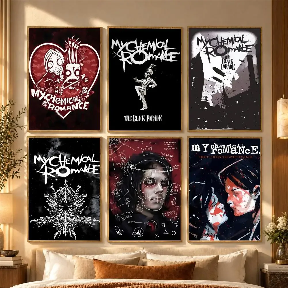 My C-Chemical Romance Rock Band Poster Stickers Self-Adhesive Wall Art Decals for Bedroom Living Room Home Painting Decor Gift