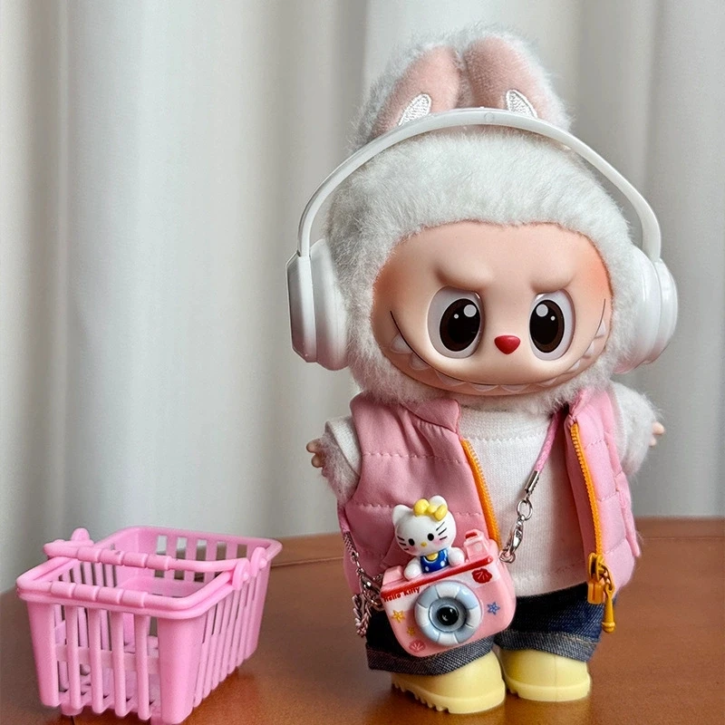 ل 15 17 سنتيمتر Labubu دمية الشتاء أسفل سترة مع الجينز بلوزة من الصوف ملابس كاملة أسفل السترات الليزر ملابس التزلج Ropa