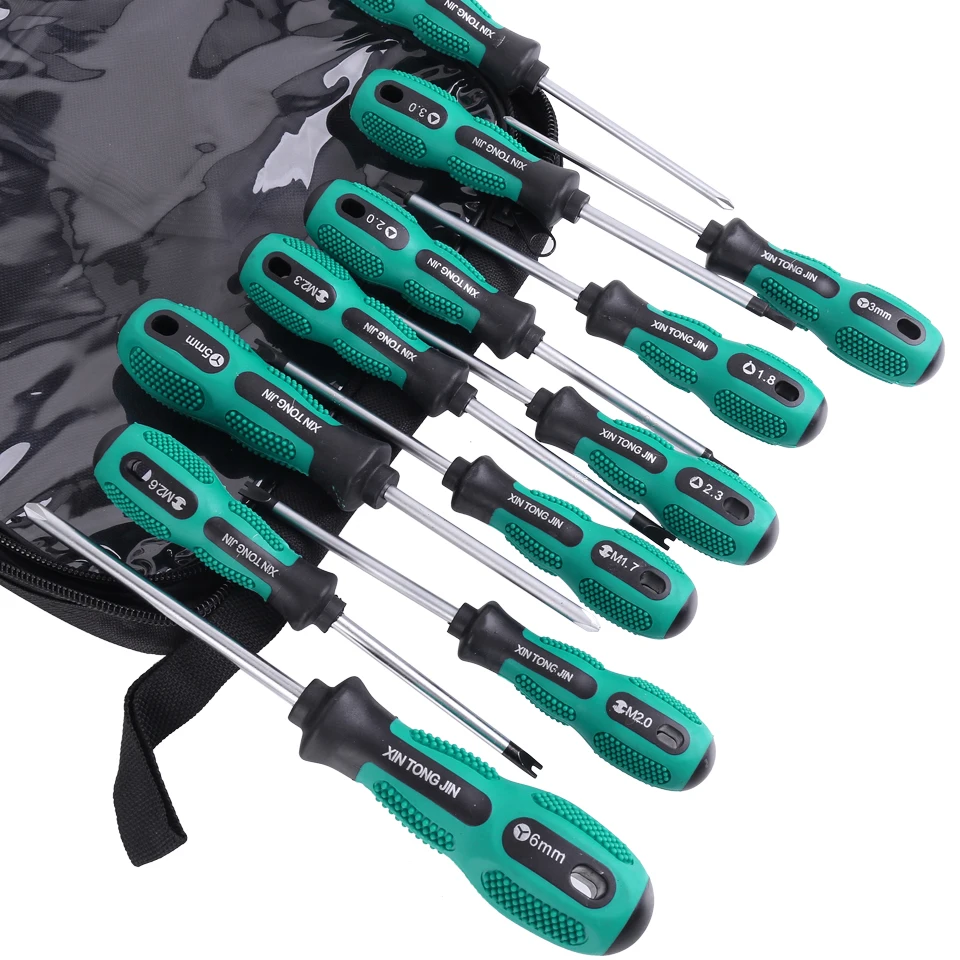 

6/12Pcs Magnetic Phillips Slotted Tip Screwdriver Set Professional Cushion Grip Hand Tools Screwdriver Set Electrician Tools
