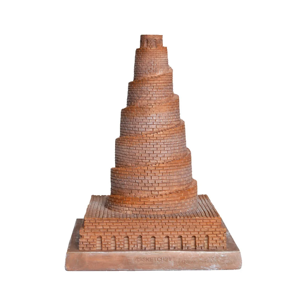 Creative Classic World Famous Building Statue Figure Model Iraq Tower of Babel Neo Babylonian Kingdom Gift Collection