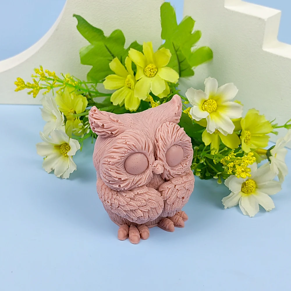 Owl Silica gel 3D molds Animal silicone soap mold candle aroma mould soap making moulds resin clay molds