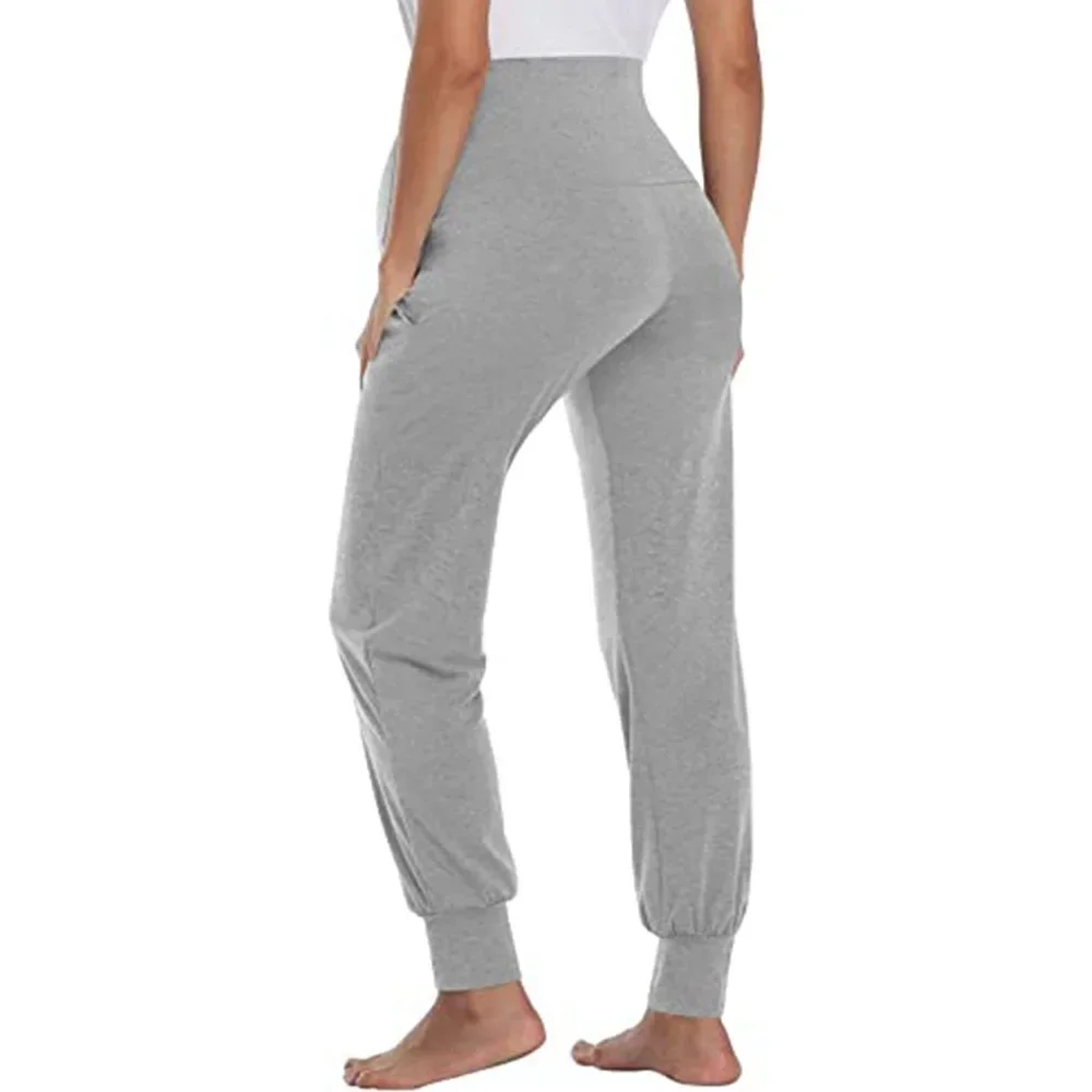 Lente moederschap dames casual broek Premama effen hoge taille strechy loungebroek voor zwangere vrouwen joggers met zakken