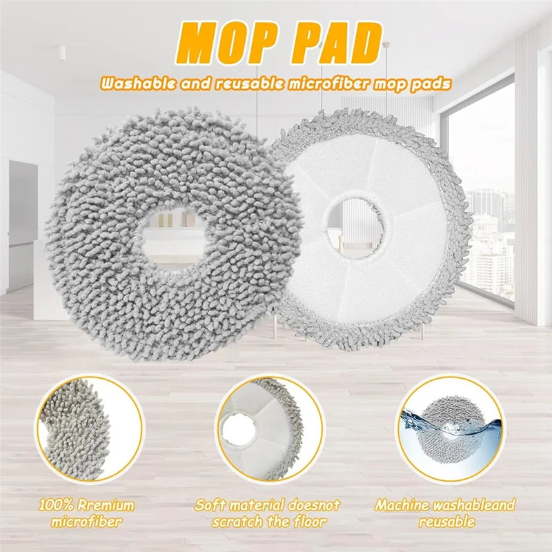 ABUS-para ECOVACS DEEBOT T30S Robot aspirador Cepillo Lateral principal filtros Hepa paño de mopa almohadillas bolsas de polvo piezas de repuesto