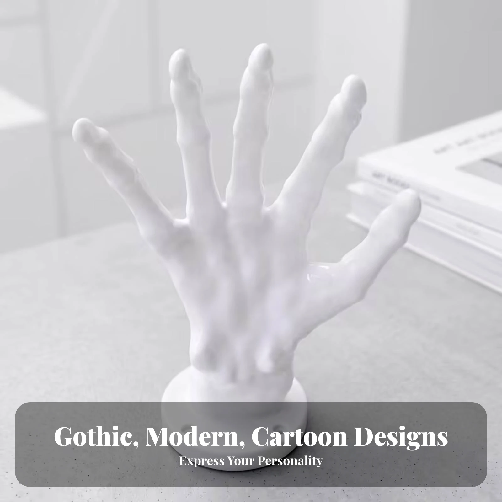 

Skeletal Hand Stand Glossy Hand Display Rack Ball Display Holder Molded Ball Stand Decorative