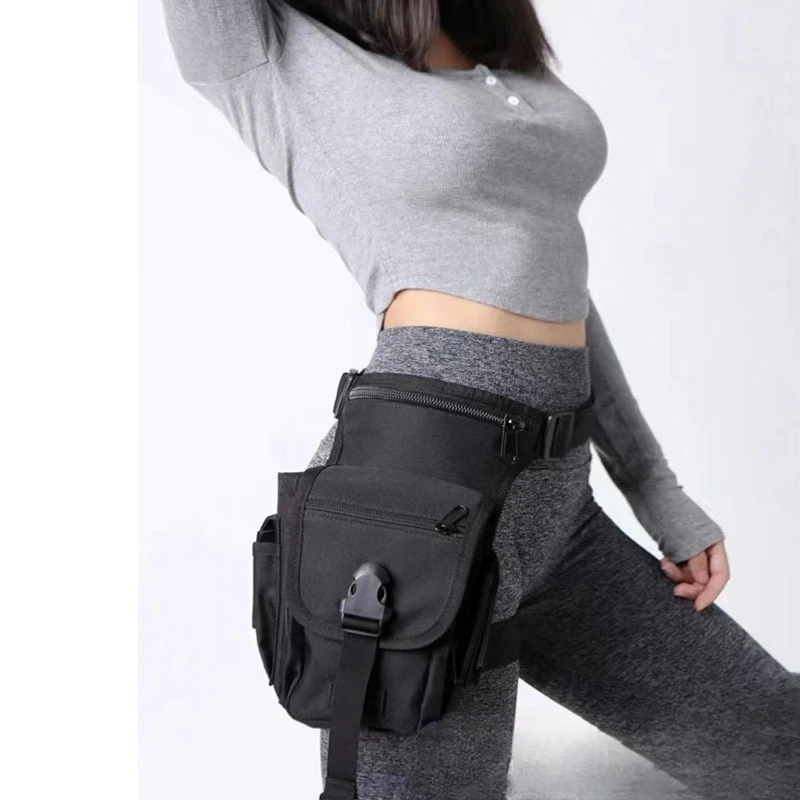 حقيبة معدات ركوب الدراجات في الهواء الطلق، حقيبة أرجل الصيد، حقيبة خصر للتخزين متعددة الطبقات للمغامرات الأمنية