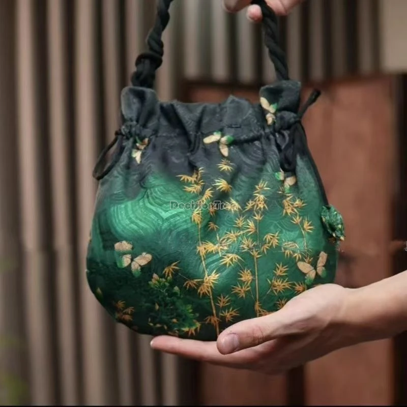 

2025Новая китайская улучшенная сумка через плечо в стиле ретро, традиционная сумка ручной работы на одно плечо, сумка для аксессуаров hanfu