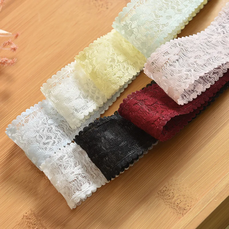 

9 Yards 30MM Lace Edge Flower No stretch Ribbons Hair Bows DIY Crafts Handmade Accessories Clothing Material