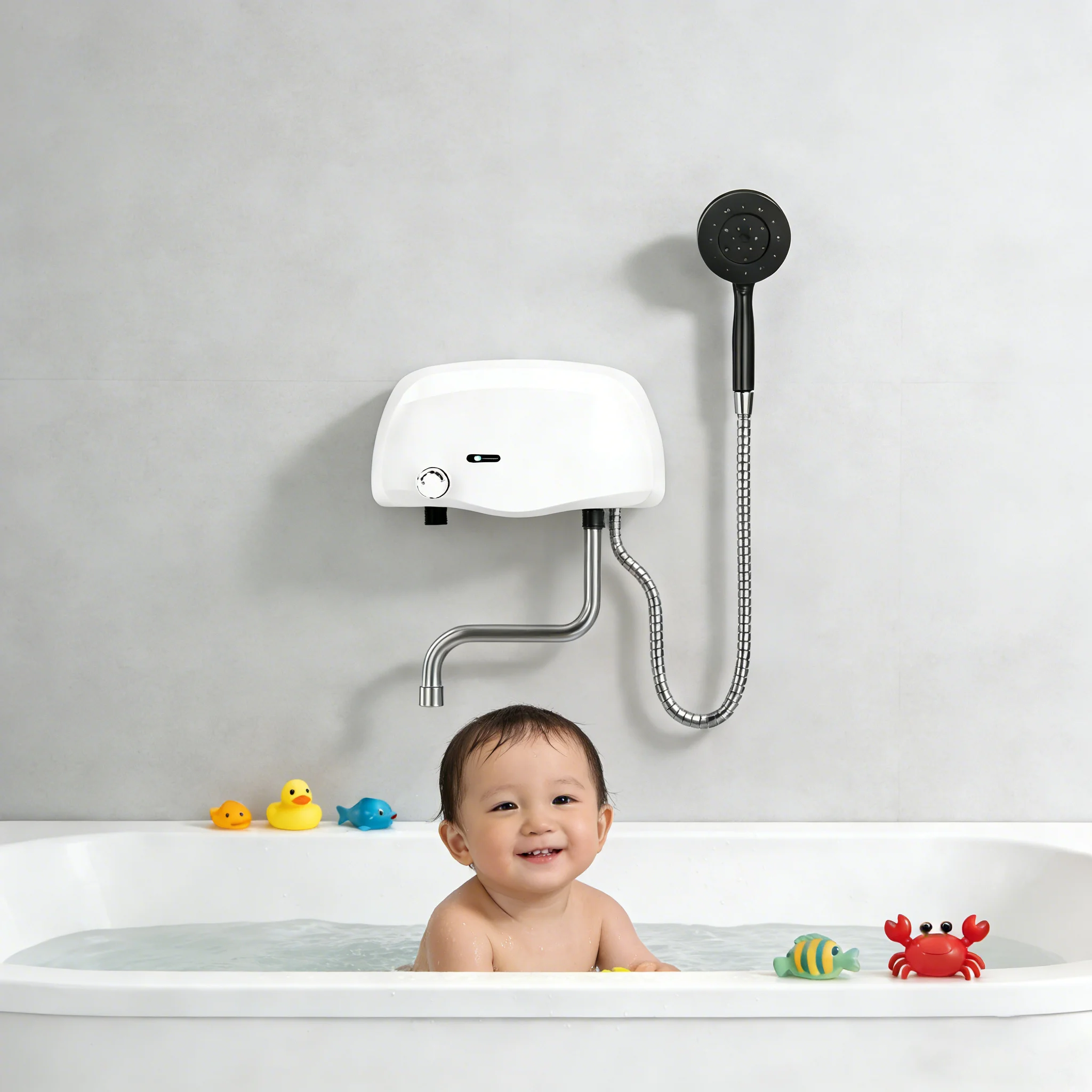 Factory Hot Sell Instant Electric Water Heater 3500W 110V White 304SS Fast Even Heating for Infant Bathroom