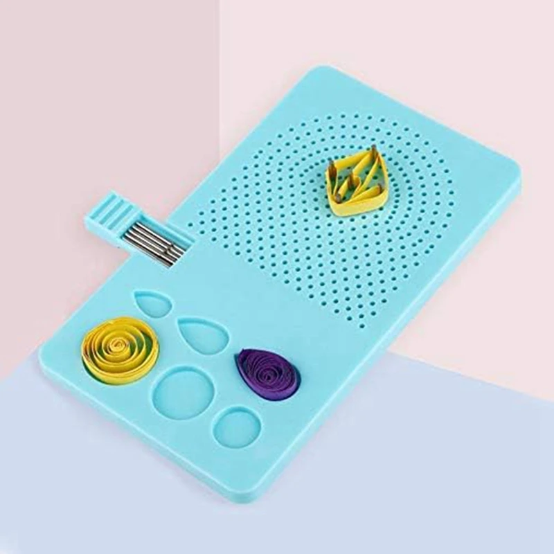 Guide Quilling Board Portable Quilling Knitting Board Paper Grid Guide Winding Disc With Pins Storage Box