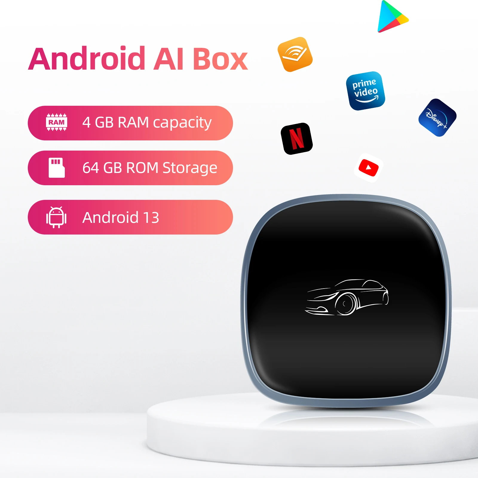 

Ezonetronics CarPlay Android Ai Box: Преобразователь проводного подключения в беспроводное, Qualcomm Octa-core, 4G+64G, Plug and Play