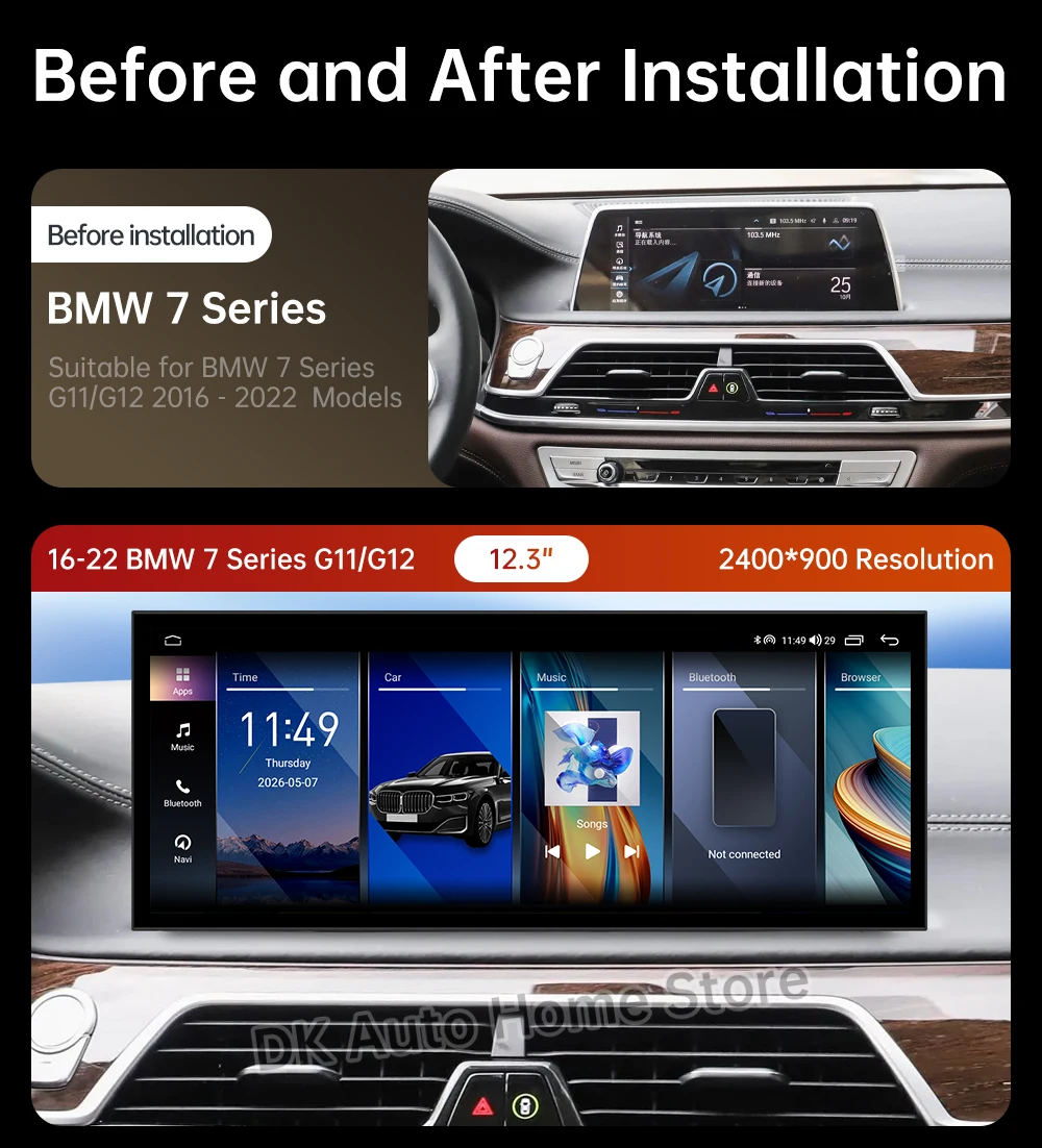 GPS Navigation for BMW 7 Series G11 G12 2016 - 2022 EVO System Android 16  Multimedia Radio Carplay Wireless Auto DSP BT Stereo
