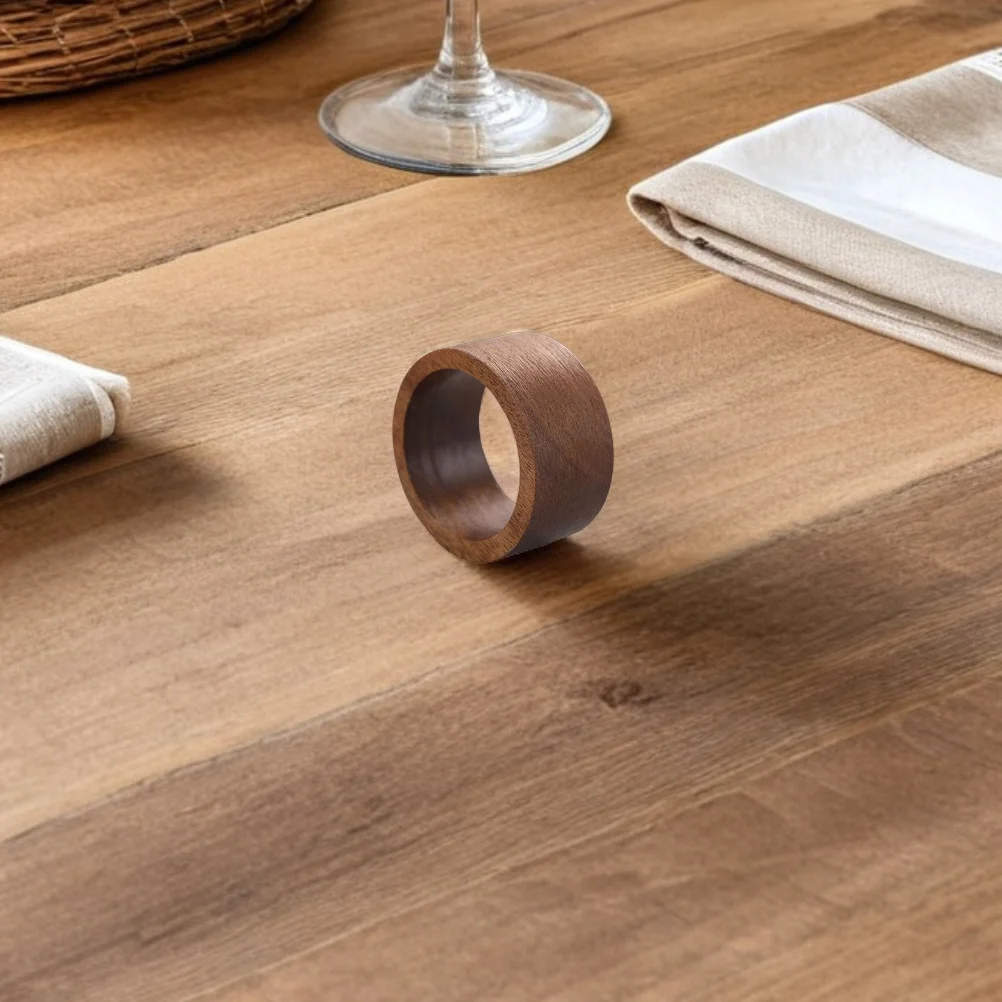 

2pcs Wooden Napkin Rings Rustic Round Table Napkin Holder For Wedding Dinner Holiday Decoration Harvest Thanksgiving Christmas