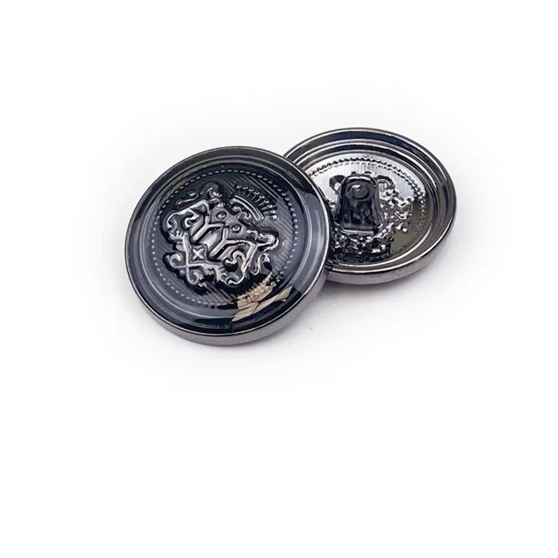 European Retro Crown Clothing Buttons, Black Metal Jacket Buttons, Sewing Fashion Coat Buttons, 15mm, 20mm, 25mm, 10Pcs Lot