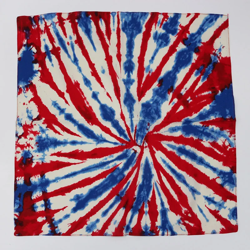 Tie Dye Red White And Blue Flag Printed Cotton Bandannas Men HeadScarves Women Hiphop Headband Riding Masks Headwear