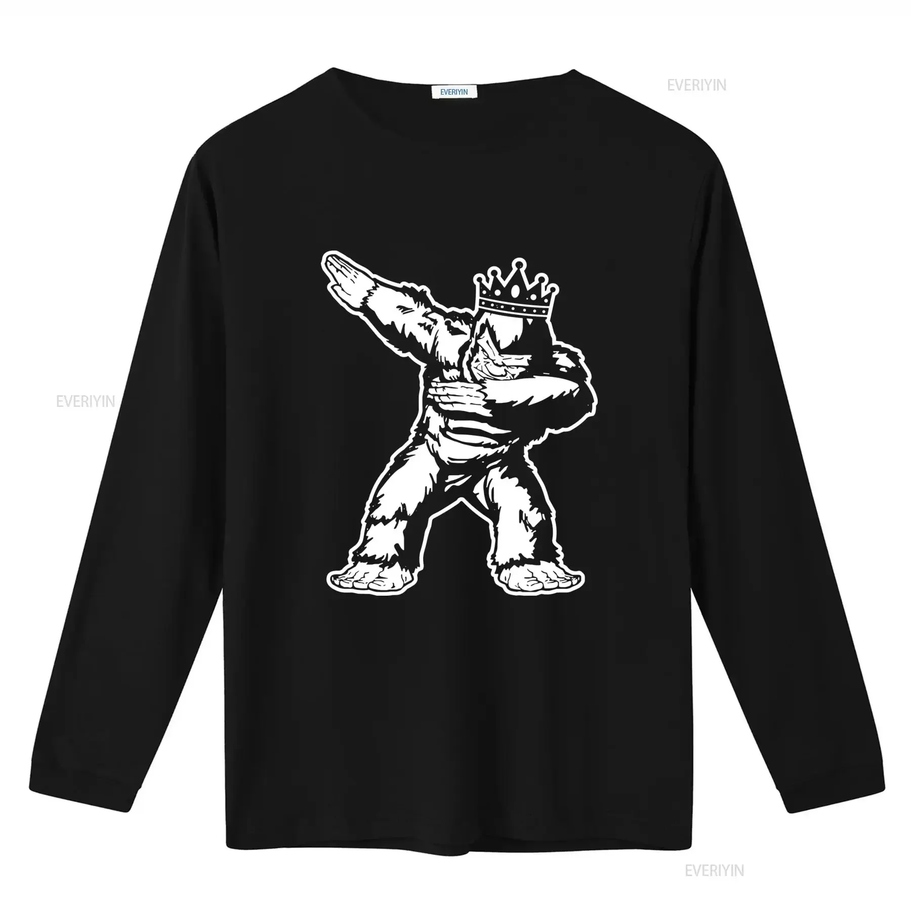 Funny Gorilla Crown Design Men's T Shirt Comedy Humor Style for Summer Casual Wear vintage Washed Versatile Comfortable Soft