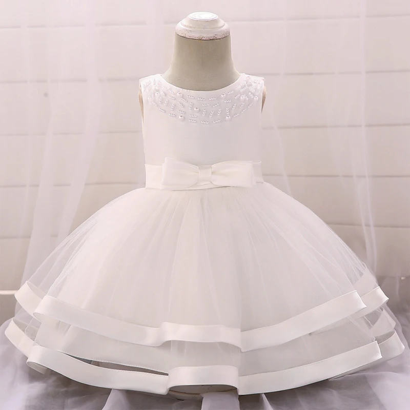 Formal Newborn Clothes 1st Birthday Christening Dress For Baby Girl Dresses Beading Party Princess Girls Dress 1 2 Year
