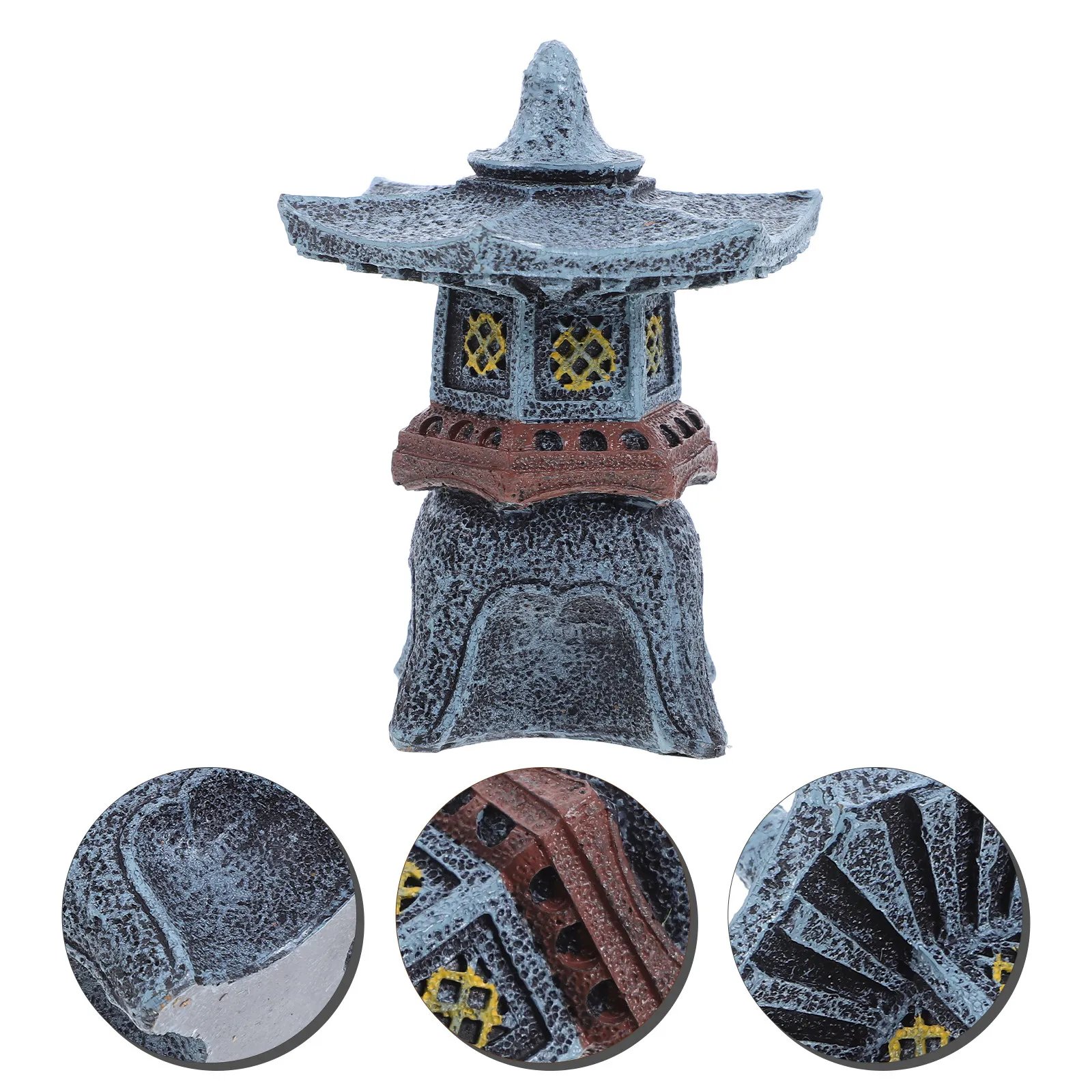 Pagoda Resin Lantern Garden Statue Retro Design Indoor Outdoor Japanese Garden Decor Miniature Pagoda Asian Landscape Yard