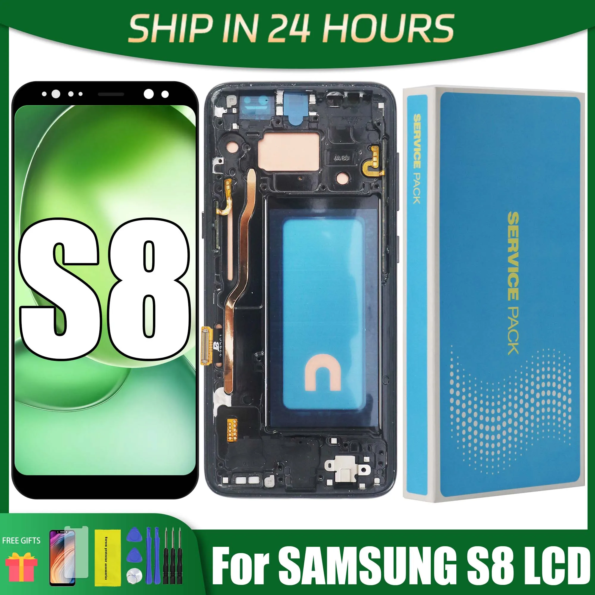 oled-tft-サムスン-s8-g950-g950f-sm-g950fd-lcd-ディスプレイタッチスクリーンデジタイザーアセンブリ