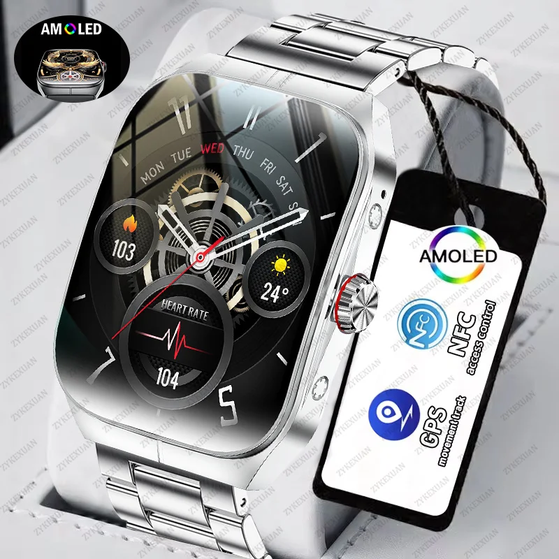 New For Android  Watch 4 Pro Sports Smart Watches Men GPS Track Health Monitoring Waterproof Bluetooth Call NFC Smart Bracelet