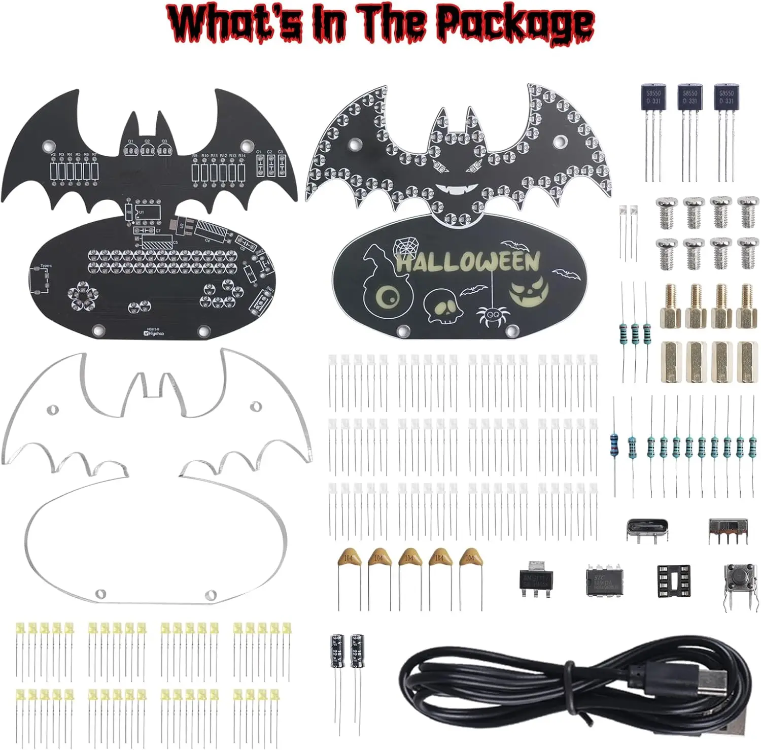 DIY Halloween Soldering Project Kit Skull Ghost & LED Pumpkin Light Electronics Kit for School Home Education Decoration & Gifts