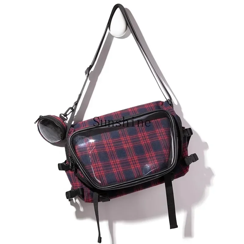 Plaid Japanese leisure commuter bag crossbody large-capacity shoulder bag